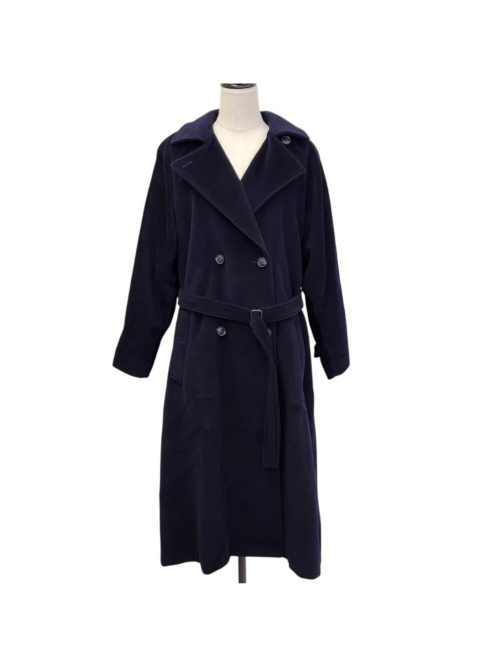 Max Mara Vintage Piacenza Fabric Cashmere Double Breasted Coat Navy Jacket 38